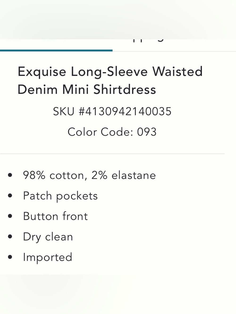 EXQUISE LONG-SLEEVE DENIM MINI DRESS - Picture 13 of 15